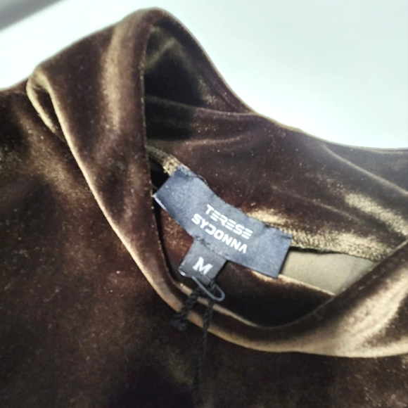 Light Green Velvet Mock Neck Stretch Bodycon Dress - Picture 8 of 11